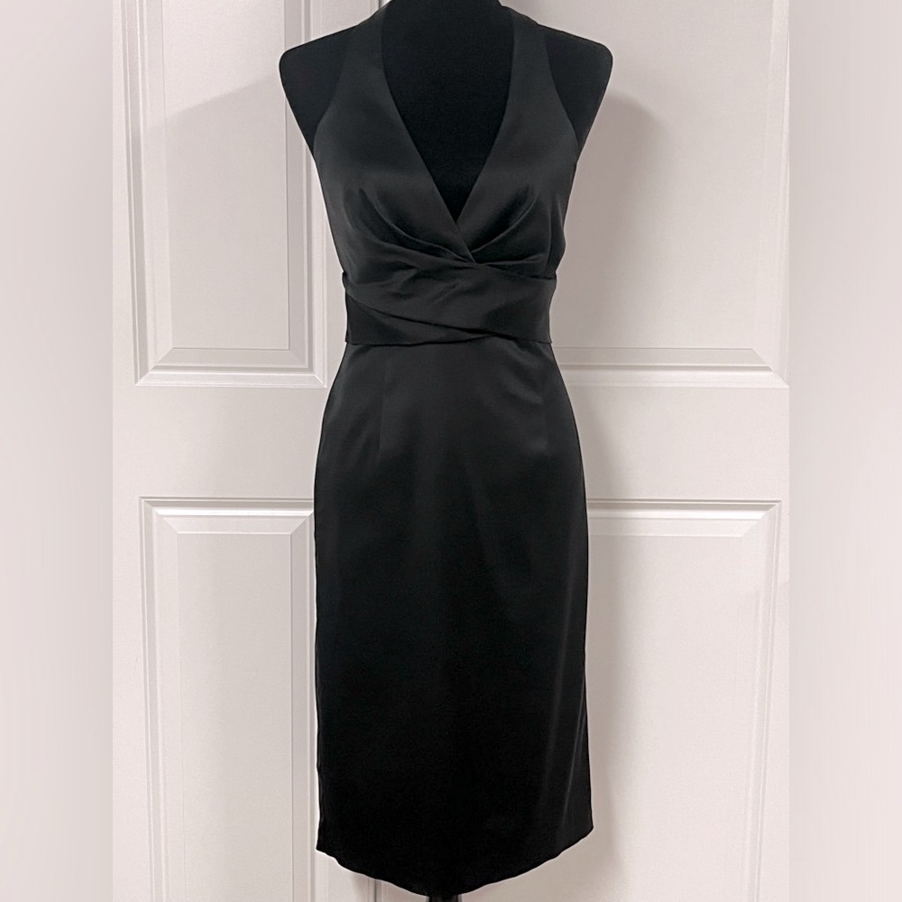 Donna Ricco Black Halter Midi Dress
